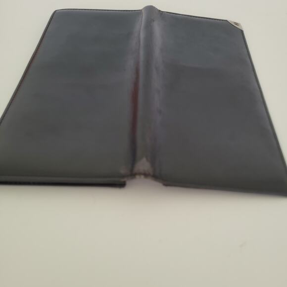 Dunhill Designer Checkbook Card Slim Bill Holder Wallet Black Bifold Leather - Picture 5 of 8